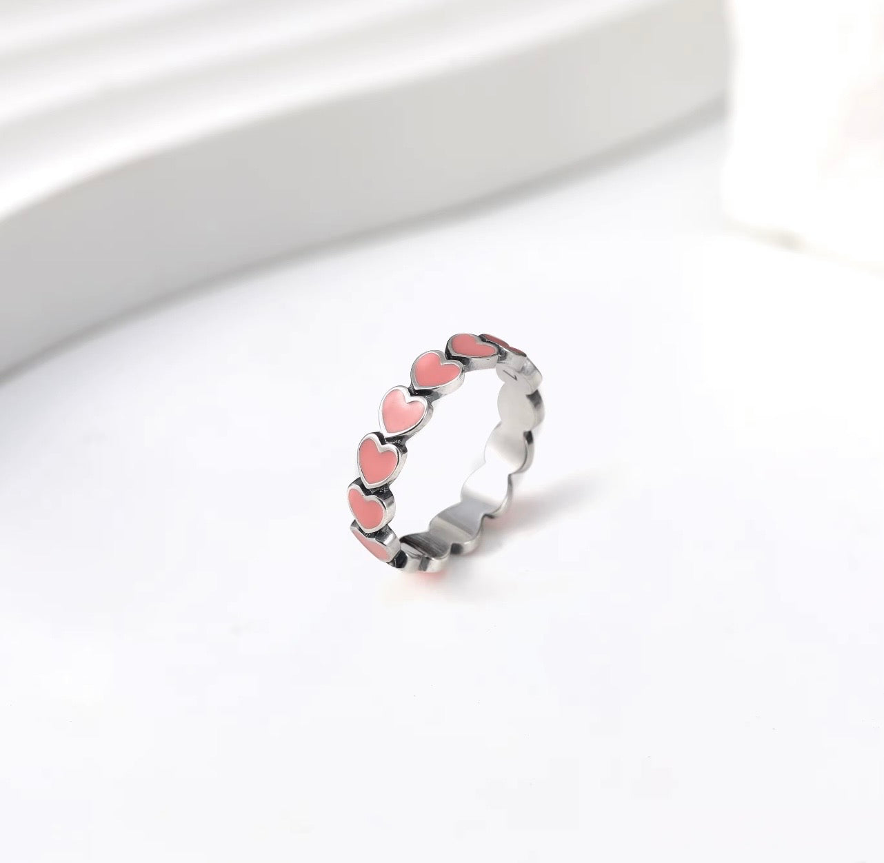 love on repeat heart ring