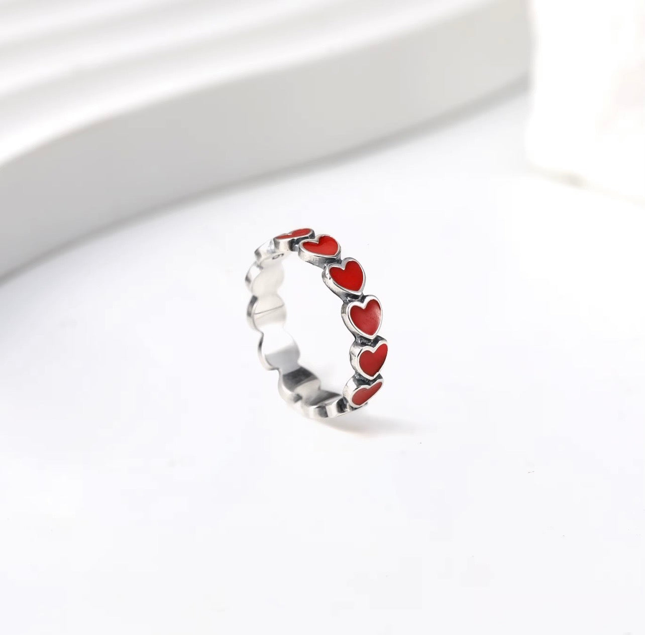 love on repeat heart ring