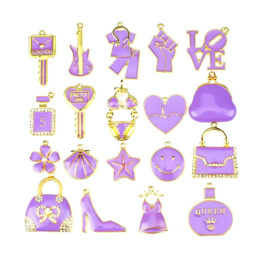 60pc mixed gold charms