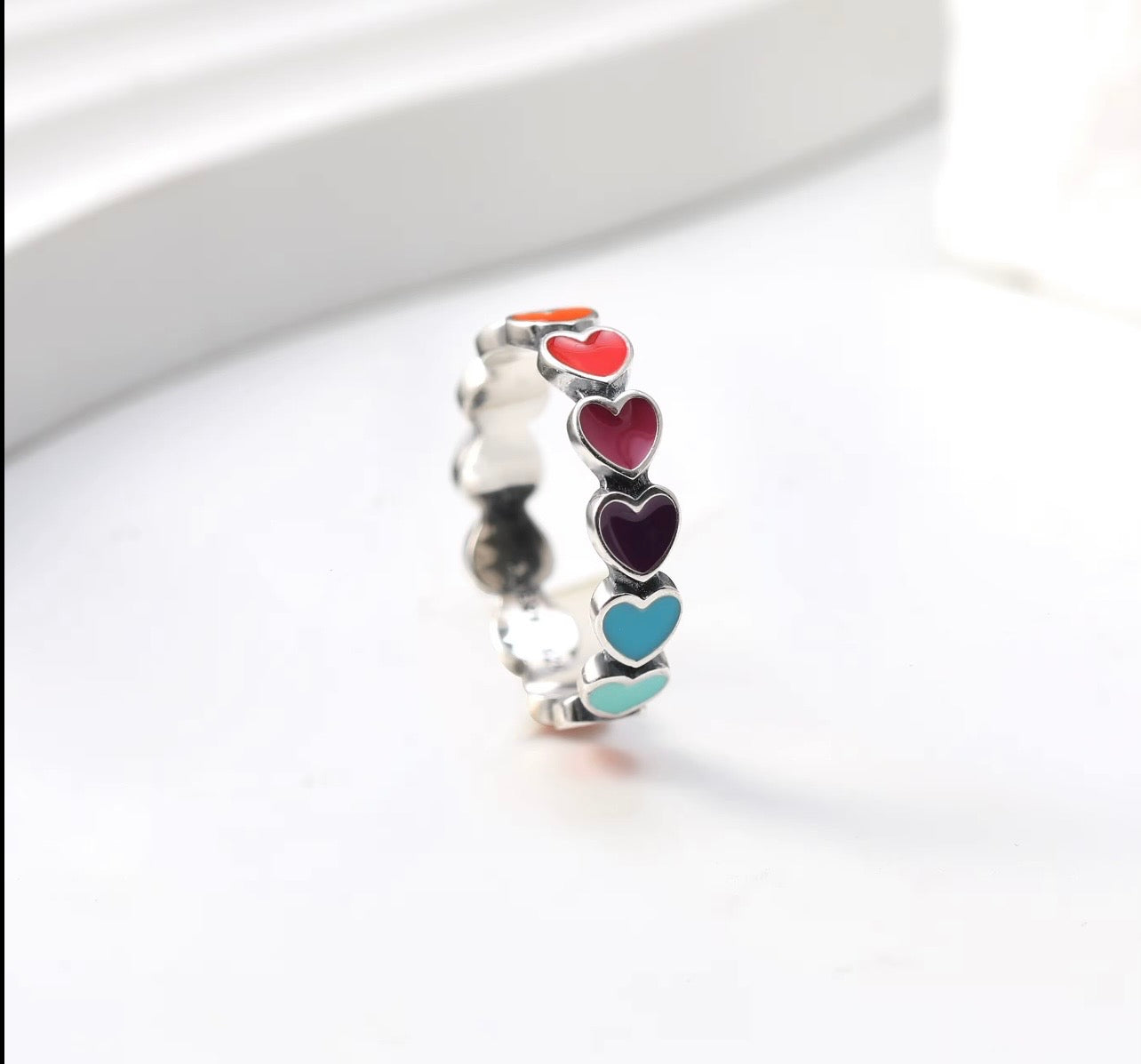 love on repeat heart ring