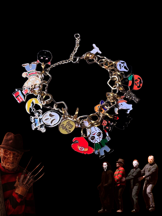 Gold Halloween Heart Chain Bracelets