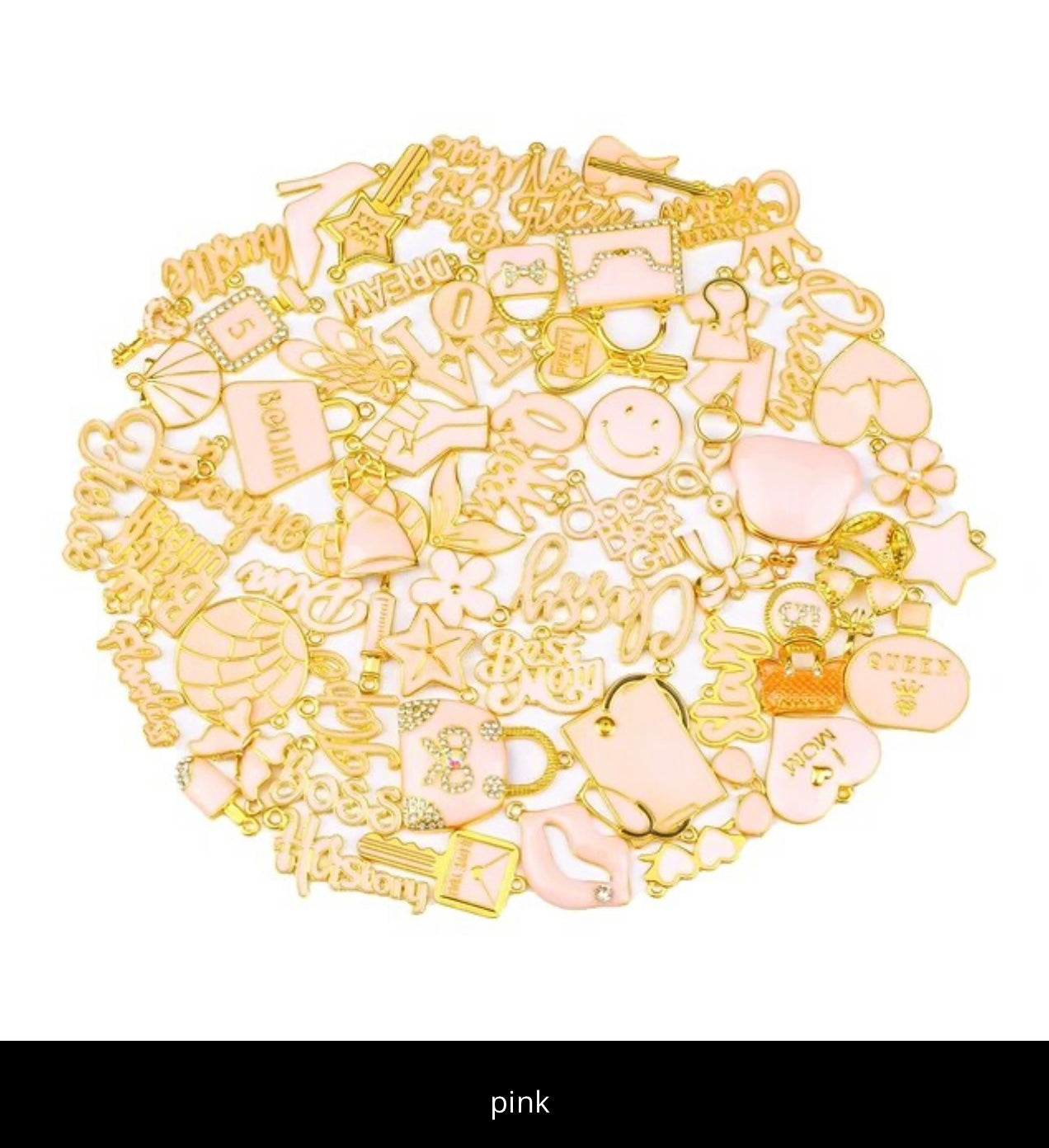 60pc mixed gold charms