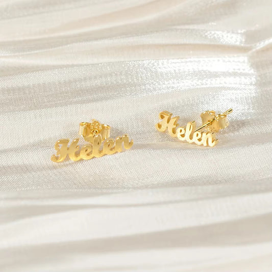 Custom Name Stud Earrings
