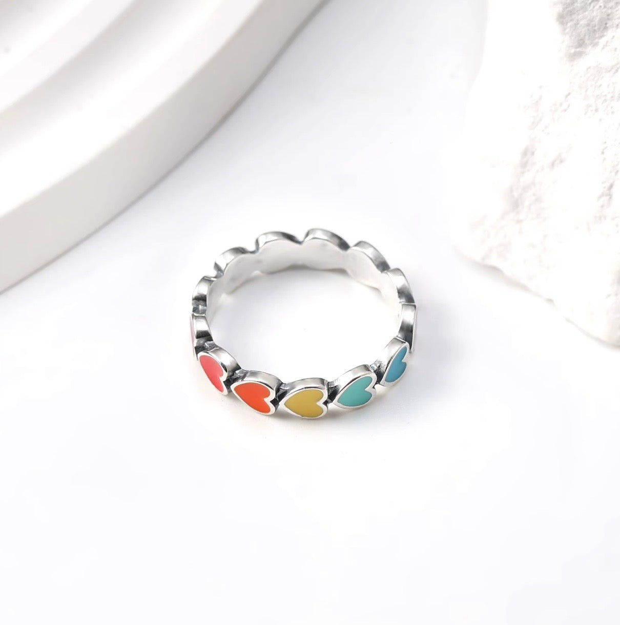 love on repeat heart ring