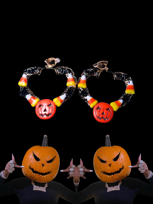Love Pumpkin Clip On Hoop