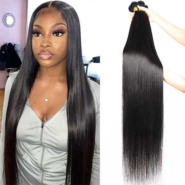 Brazilian 3 Bundles Straight Virgin Human Hair