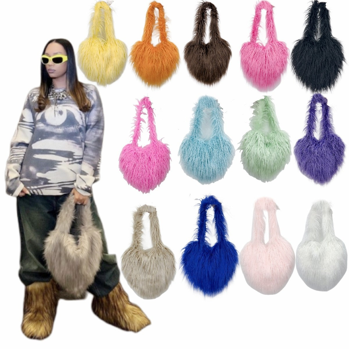 Heart Fur Purse