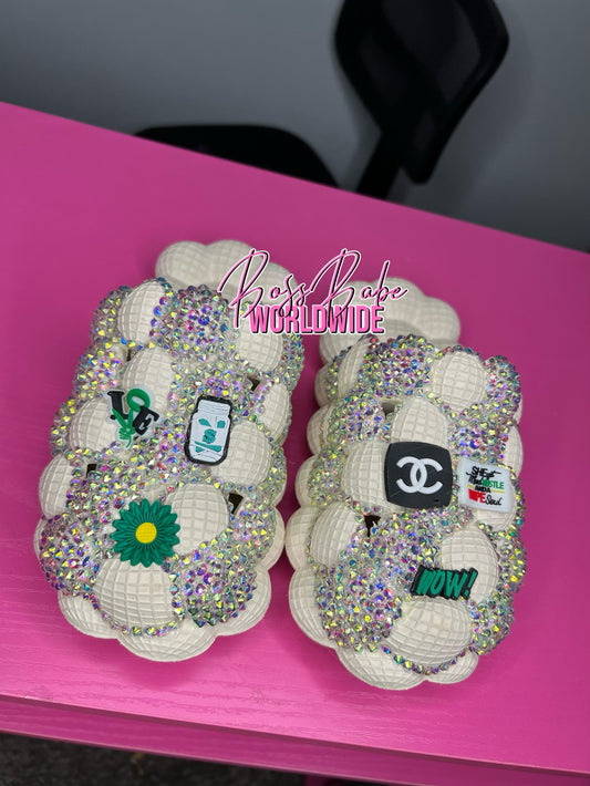 Boss Babe Custom Bling Bubble Slides